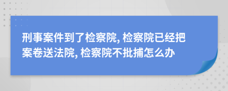 刑事案件到了检察院, 检察院已经把案卷送法院, 检察院不批捕怎么办