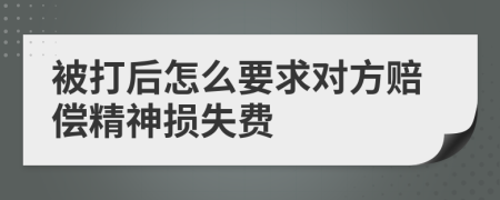 被打后怎么要求对方赔偿精神损失费