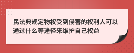 民法典规定物权受到侵害的权利人可以通过什么等途径来维护自己权益