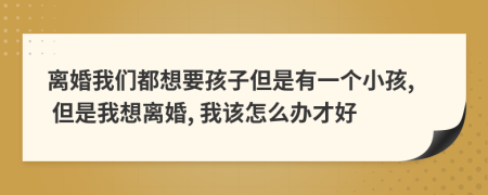 离婚我们都想要孩子但是有一个小孩, 但是我想离婚, 我该怎么办才好