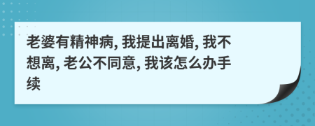 老婆有精神病, 我提出离婚, 我不想离, 老公不同意, 我该怎么办手续