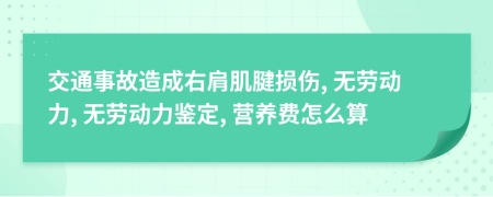 交通事故造成右肩肌腱损伤, 无劳动力, 无劳动力鉴定, 营养费怎么算