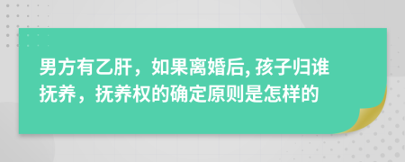 男方有乙肝，如果离婚后, 孩子归谁抚养，抚养权的确定原则是怎样的