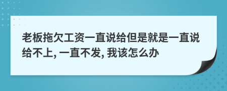 老板拖欠工资一直说给但是就是一直说给不上, 一直不发, 我该怎么办