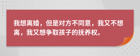 我想离婚，但是对方不同意，我又不想离，我又想争取孩子的抚养权。