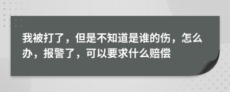 我被打了，但是不知道是谁的伤，怎么办，报警了，可以要求什么赔偿