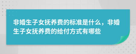 非婚生子女抚养费的标准是什么，非婚生子女抚养费的给付方式有哪些