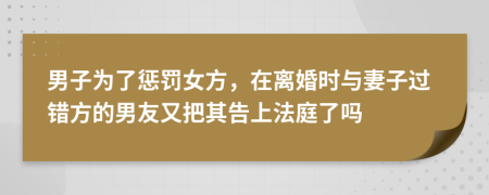 男子为了惩罚女方，在离婚时与妻子过错方的男友又把其告上法庭了吗