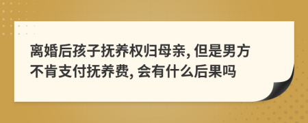 离婚后孩子抚养权归母亲, 但是男方不肯支付抚养费, 会有什么后果吗