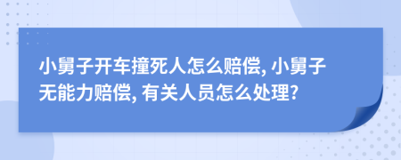 小舅子开车撞死人怎么赔偿, 小舅子无能力赔偿, 有关人员怎么处理?