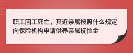 职工因工死亡，其近亲属按照什么规定向保险机构申请供养亲属抚恤金