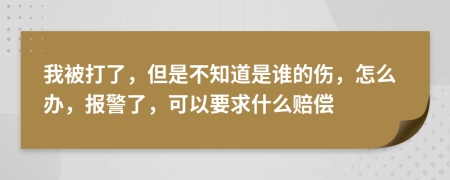 我被打了，但是不知道是谁的伤，怎么办，报警了，可以要求什么赔偿