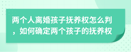 两个人离婚孩子抚养权怎么判，如何确定两个孩子的抚养权