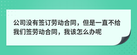 公司没有签订劳动合同，但是一直不给我们签劳动合同，我该怎么办呢