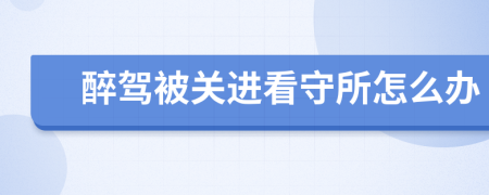 醉驾被关进看守所怎么办