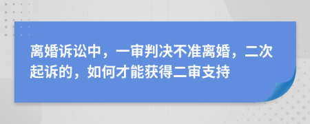 离婚诉讼中，一审判决不准离婚，二次起诉的，如何才能获得二审支持