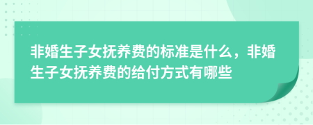 非婚生子女抚养费的标准是什么，非婚生子女抚养费的给付方式有哪些