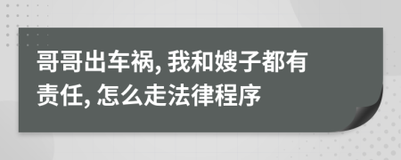 哥哥出车祸, 我和嫂子都有责任, 怎么走法律程序