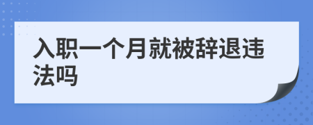 入职一个月就被辞退违法吗