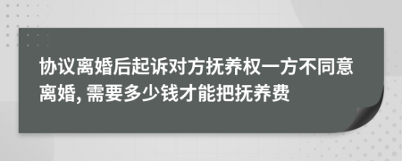 协议离婚后起诉对方抚养权一方不同意离婚, 需要多少钱才能把抚养费