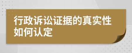 行政诉讼证据的真实性如何认定