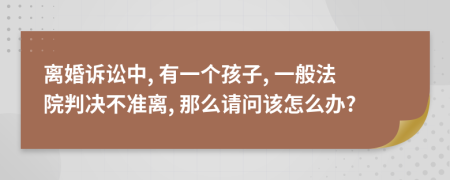 离婚诉讼中, 有一个孩子, 一般法院判决不准离, 那么请问该怎么办?