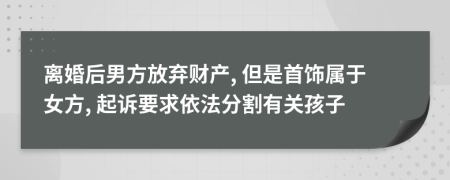 离婚后男方放弃财产, 但是首饰属于女方, 起诉要求依法分割有关孩子