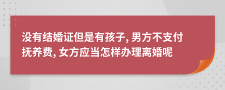 没有结婚证但是有孩子, 男方不支付抚养费, 女方应当怎样办理离婚呢