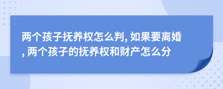 两个孩子抚养权怎么判, 如果要离婚, 两个孩子的抚养权和财产怎么分