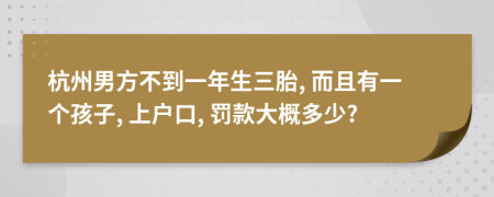 杭州男方不到一年生三胎, 而且有一个孩子, 上户口, 罚款大概多少?