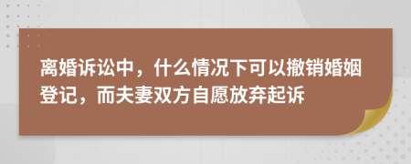 离婚诉讼中，什么情况下可以撤销婚姻登记，而夫妻双方自愿放弃起诉