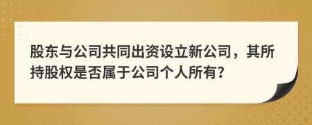 股东与公司共同出资设立新公司，其所持股权是否属于公司个人所有？