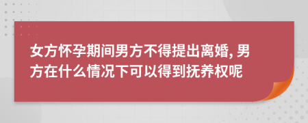 女方怀孕期间男方不得提出离婚, 男方在什么情况下可以得到抚养权呢