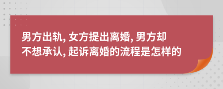 男方出轨, 女方提出离婚, 男方却不想承认, 起诉离婚的流程是怎样的