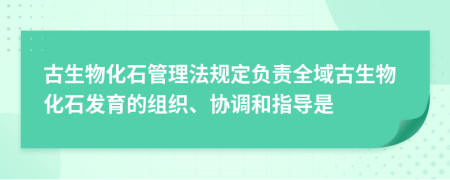 古生物化石管理法规定负责全域古生物化石发育的组织、协调和指导是