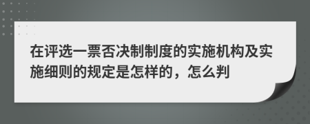 在评选一票否决制制度的实施机构及实施细则的规定是怎样的，怎么判