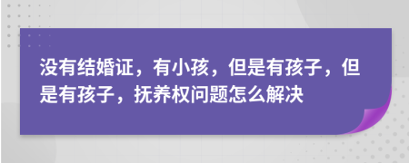 没有结婚证，有小孩，但是有孩子，但是有孩子，抚养权问题怎么解决