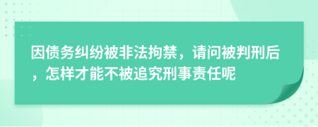 因债务纠纷被非法拘禁，请问被判刑后，怎样才能不被追究刑事责任呢