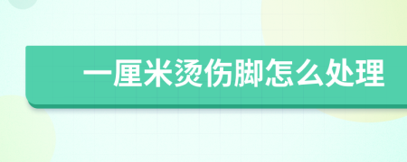 一厘米烫伤脚怎么处理