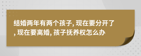 结婚两年有两个孩子, 现在要分开了, 现在要离婚, 孩子抚养权怎么办