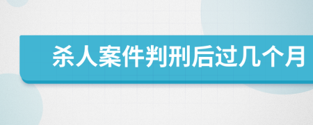 杀人案件判刑后过几个月