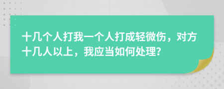 十几个人打我一个人打成轻微伤，对方十几人以上，我应当如何处理？