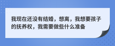 我现在还没有结婚，想离，我想要孩子的抚养权，我需要做些什么准备