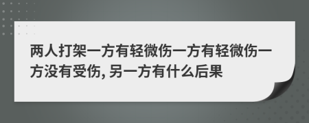 两人打架一方有轻微伤一方有轻微伤一方没有受伤, 另一方有什么后果