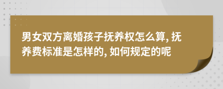 男女双方离婚孩子抚养权怎么算, 抚养费标准是怎样的, 如何规定的呢