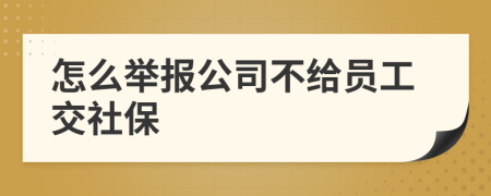 怎么举报公司不给员工交社保