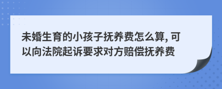 未婚生育的小孩子抚养费怎么算, 可以向法院起诉要求对方赔偿抚养费