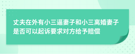 丈夫在外有小三逼妻子和小三离婚妻子是否可以起诉要求对方给予赔偿