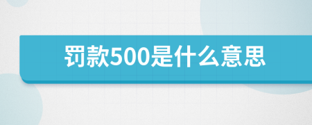 罚款500是什么意思