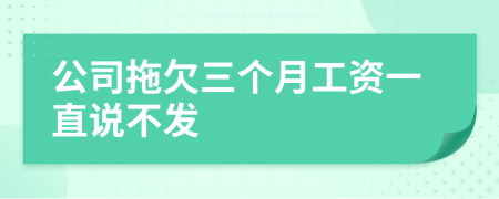 公司拖欠三个月工资一直说不发